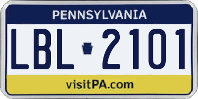 PA license plate LBL2101