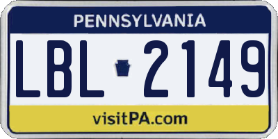 PA license plate LBL2149