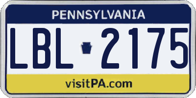 PA license plate LBL2175
