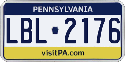 PA license plate LBL2176