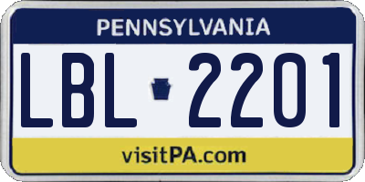 PA license plate LBL2201