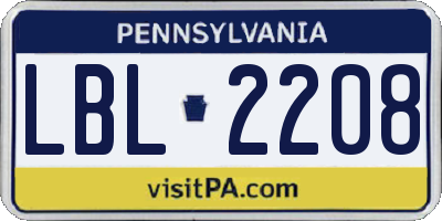 PA license plate LBL2208