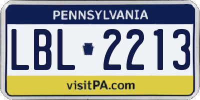 PA license plate LBL2213