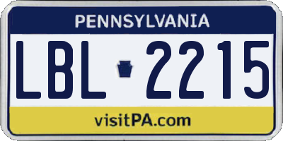 PA license plate LBL2215