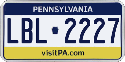PA license plate LBL2227
