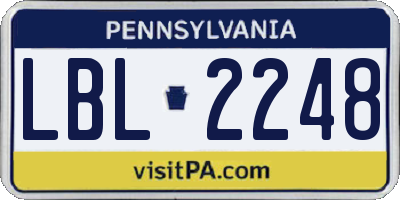 PA license plate LBL2248