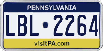 PA license plate LBL2264