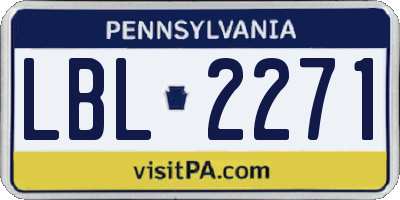 PA license plate LBL2271