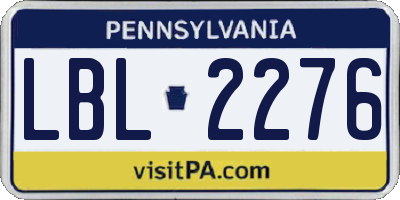 PA license plate LBL2276