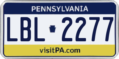 PA license plate LBL2277