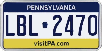 PA license plate LBL2470