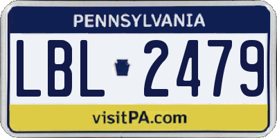 PA license plate LBL2479