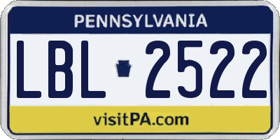 PA license plate LBL2522