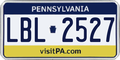 PA license plate LBL2527