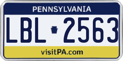 PA license plate LBL2563