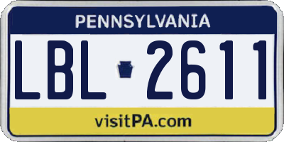 PA license plate LBL2611