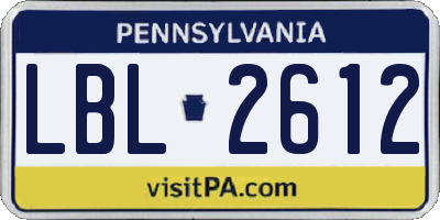 PA license plate LBL2612