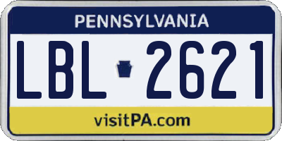 PA license plate LBL2621