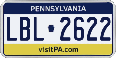PA license plate LBL2622