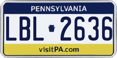 PA license plate LBL2636