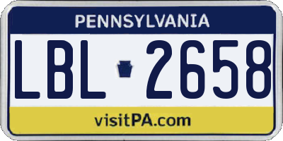 PA license plate LBL2658