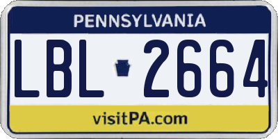 PA license plate LBL2664