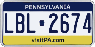 PA license plate LBL2674