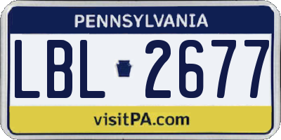 PA license plate LBL2677