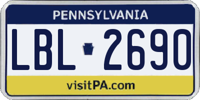 PA license plate LBL2690