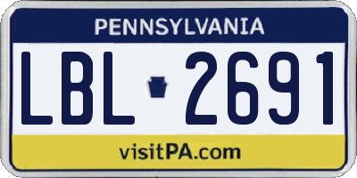 PA license plate LBL2691