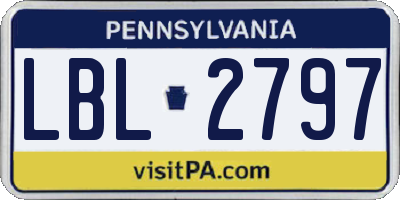 PA license plate LBL2797