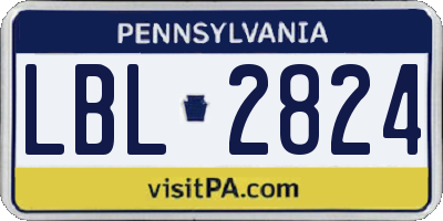 PA license plate LBL2824
