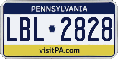 PA license plate LBL2828