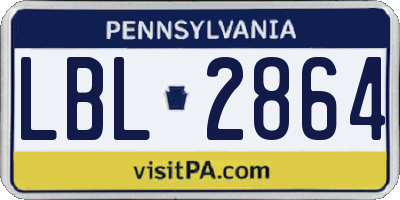 PA license plate LBL2864