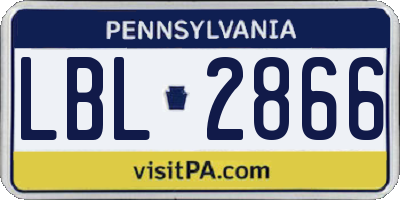 PA license plate LBL2866