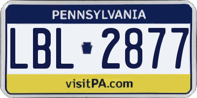 PA license plate LBL2877