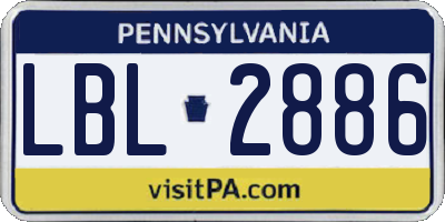 PA license plate LBL2886