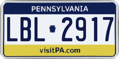 PA license plate LBL2917