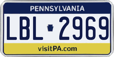 PA license plate LBL2969