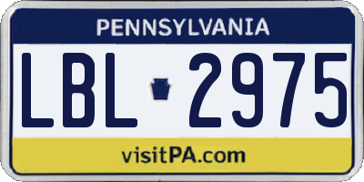 PA license plate LBL2975