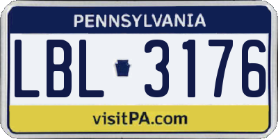 PA license plate LBL3176