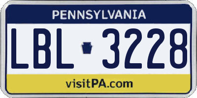 PA license plate LBL3228