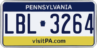 PA license plate LBL3264