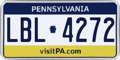 PA license plate LBL4272