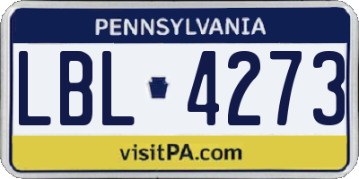 PA license plate LBL4273