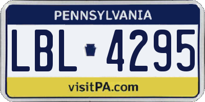 PA license plate LBL4295
