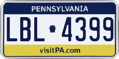 PA license plate LBL4399