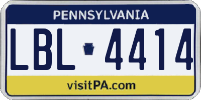 PA license plate LBL4414