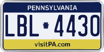 PA license plate LBL4430