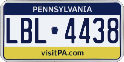 PA license plate LBL4438